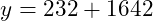 \[y = 2\dotPow 3\dotProd 2 + 16\dotQuot 4\dotProd 2\]