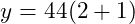 \[y = 4\dotProd 4\dotQuot (2 + 1)\]