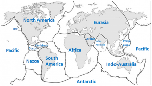 The extents of the Earth's major plates [SE]