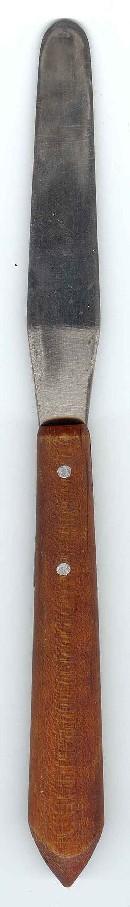 image of a palette knife with a broad, flat, flexible blade
