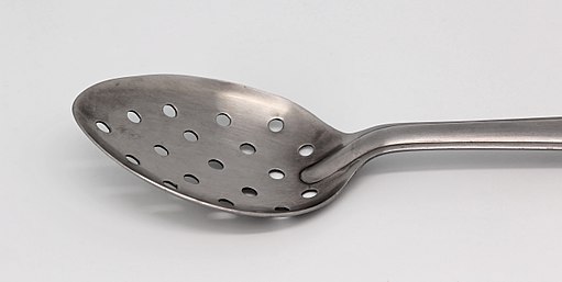 image of a perforated spoon, a spoon with holes to help liquids strain