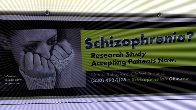 a billboard states: schizophrenia? Research study accepting patients now.