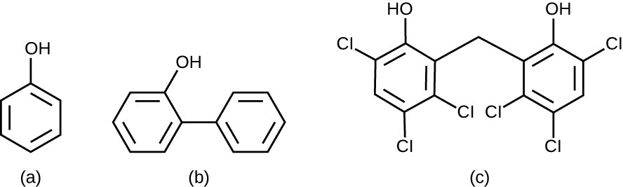 chemical structure of phenol and o-Phenylphenol