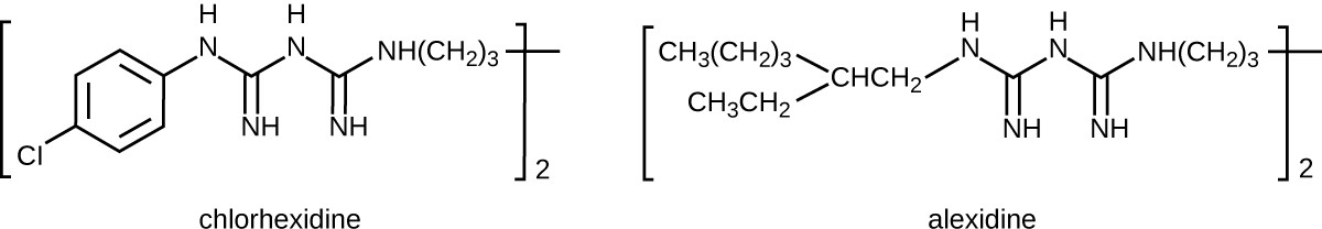 Chemical structure of chlorhexidine.