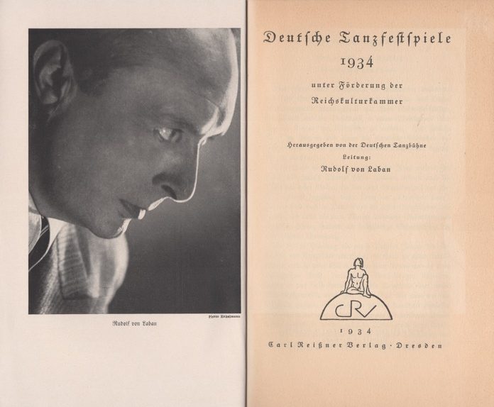 On the left a photo of Laban; on the right, the title page of the booklet for the German Dance Festival 1934.
