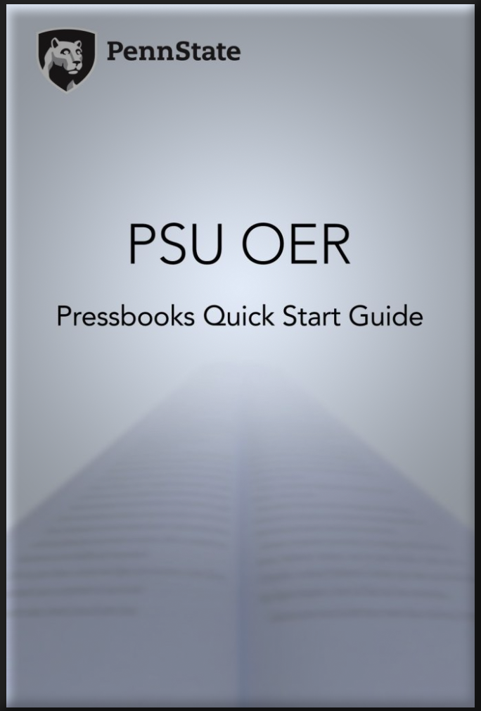 Pressbooks cover image for the PSU OER Quick Start Guide