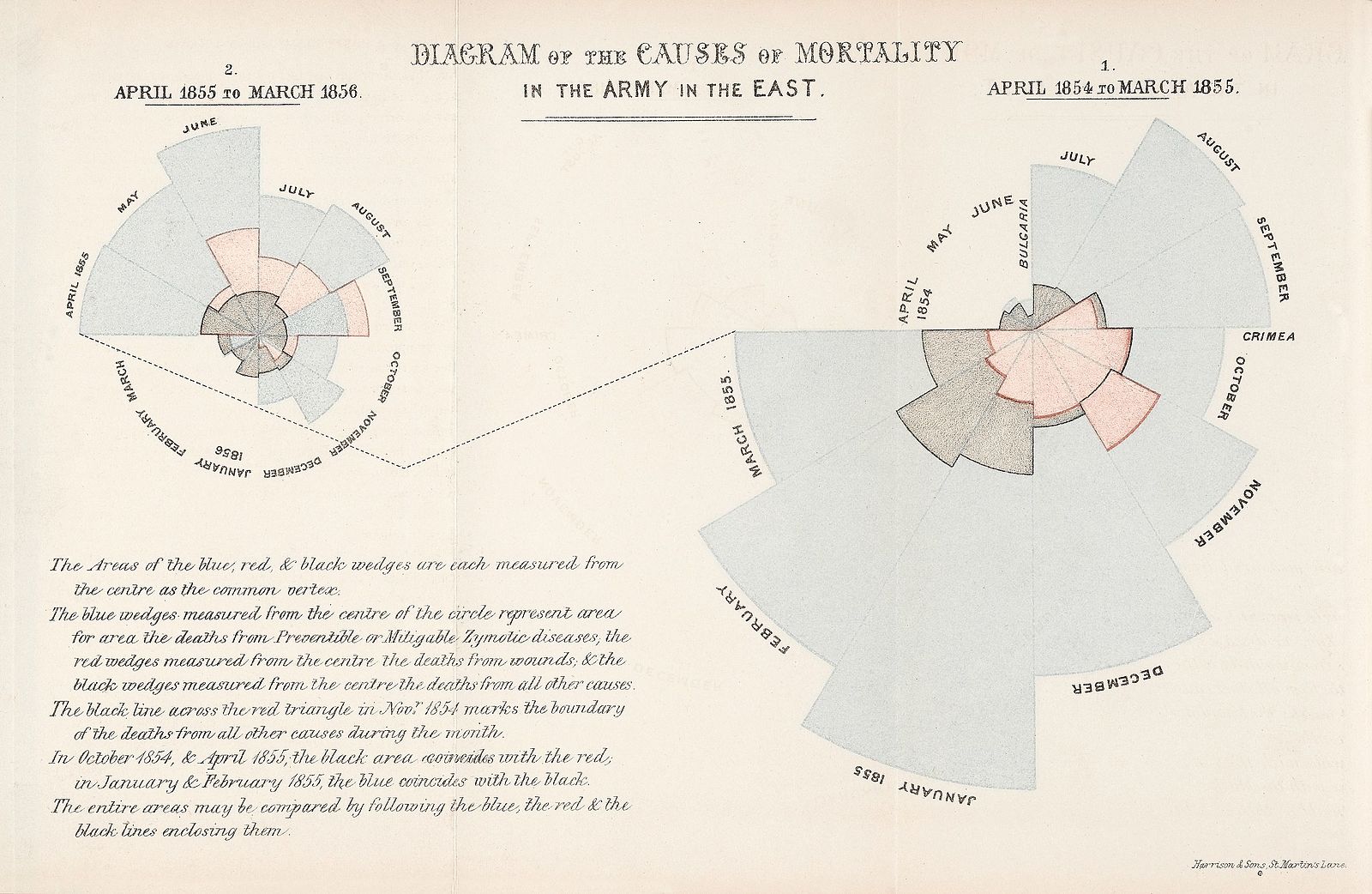 Diagram of the causes of mortality in the army in the east.