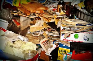 Photo of a very very cluttered messy room