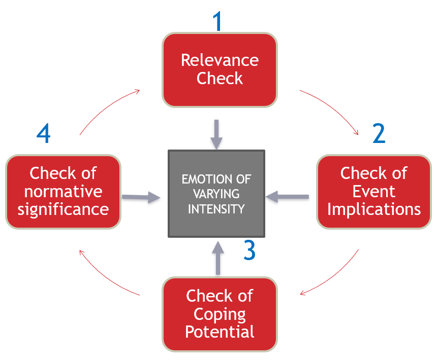 This shows the four stages of the component process model.