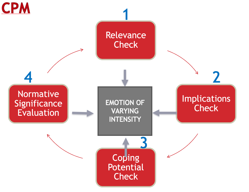Graphic depicting the Cognitive Process Model's appraisal checks.