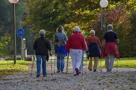 Adults walking with canes