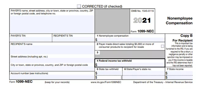 Tax Form 1099-NEC