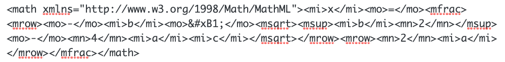 Math ML equation