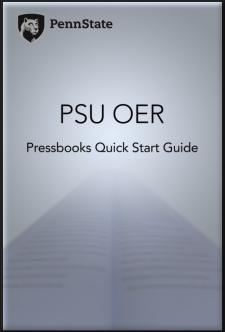 PSU OER Pressbooks Quick Start Guide book cover
