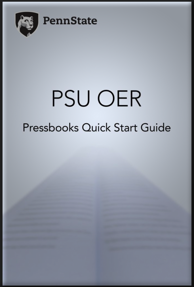 Cover image for PSU OER Pressbooks Quick Start Guide
