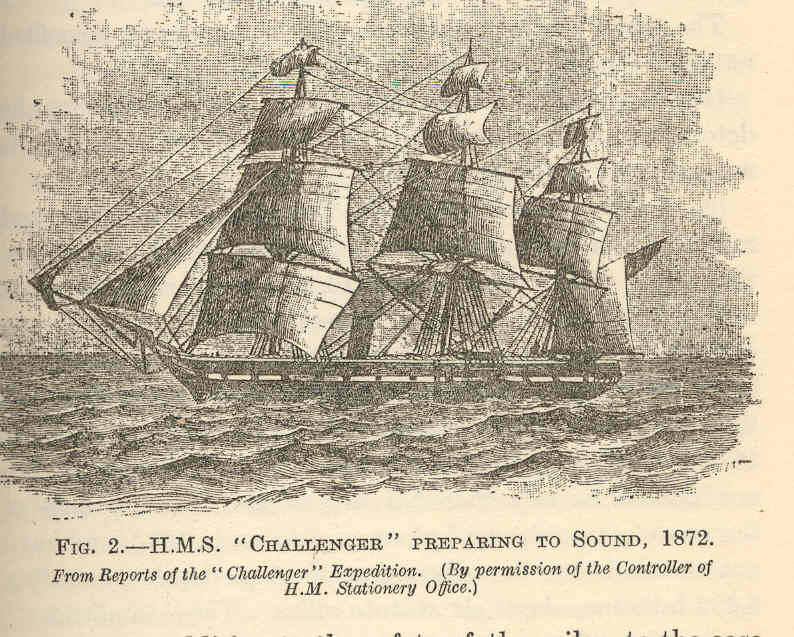 historic sketch of a three-mast tall ship on the ocean