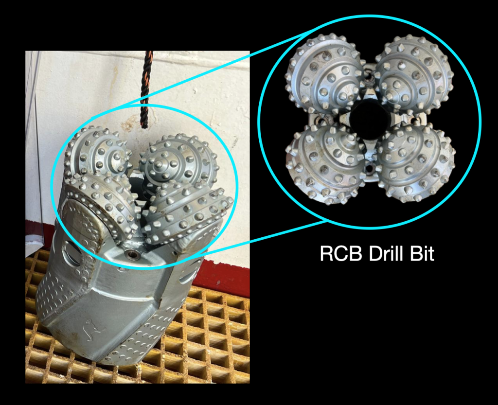 On left is lateral view of the RCB Drill bit, on the right is the birds eye view of the same drill bit