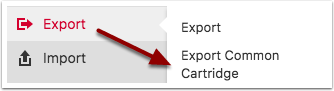 Pressbooks export menu